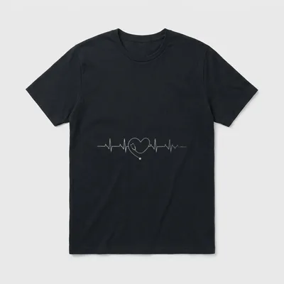 Medical Nursing Heart Stethoscope Heartbeat Nurse T-Shirt – Classic T-Shirt in Black