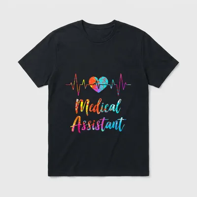 Medical Assistant Heartbeat Nursing Hospital Heart T-Shirt – Classic T-Shirt in Black