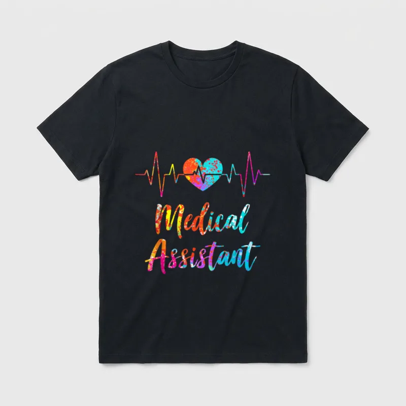 Medical Assistant Heartbeat Nursing Hospital Heart T-Shirt – Classic T-Shirt in Black