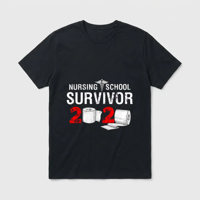 Nursing School Survivor 2020 Graduation Party T-Shirt – Classic T-Shirt in Black