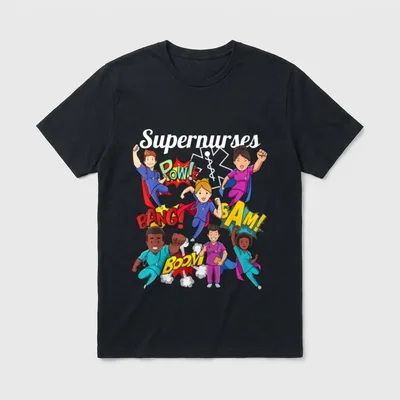Hero Comic Superhero Style RN Nursing T-Shirt – Classic T-Shirt in Black