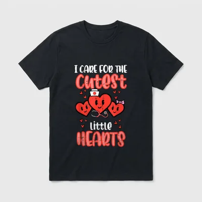 Care for Cutest Little Hearts Nurse T-Shirt – Classic T-Shirt in Black