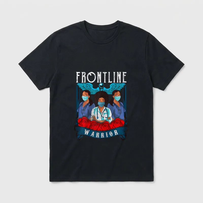 Frontline Warrior Nurse Lightweight T-Shirt – Classic T-Shirt in Black