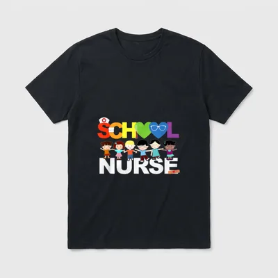 Elementary School Registered Nurse Back T-Shirt – Classic T-Shirt in Black