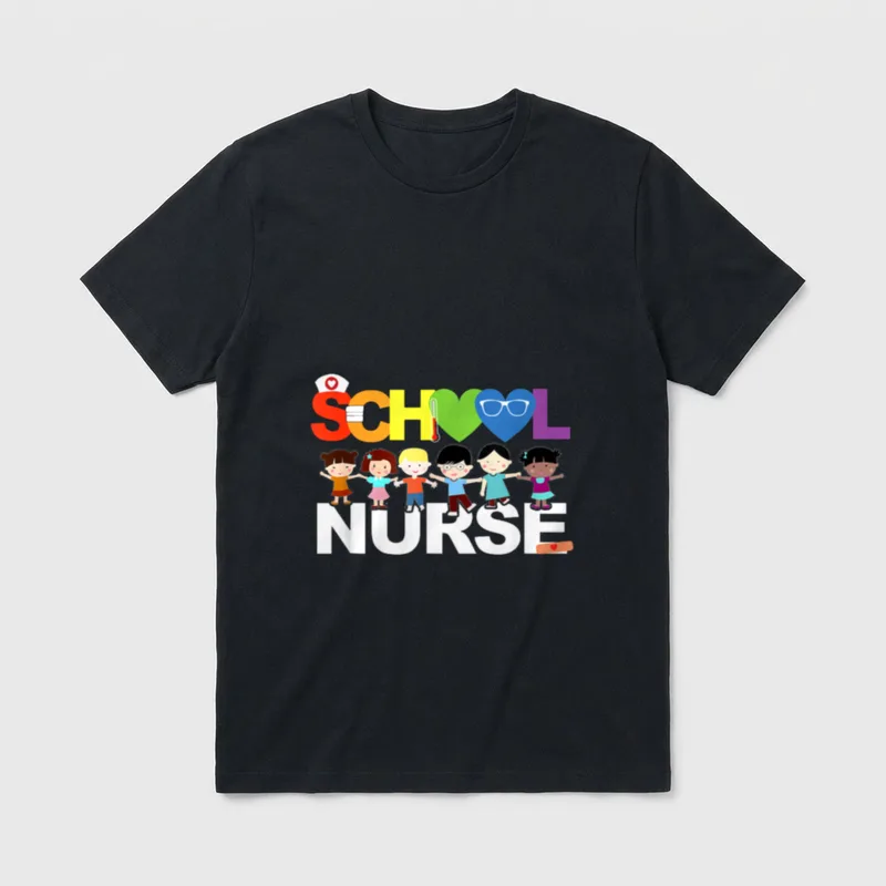 Elementary School Registered Nurse Back T-Shirt – Classic T-Shirt in Black