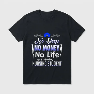 Funny Nursing Student T-Shirt – Classic T-Shirt in Black