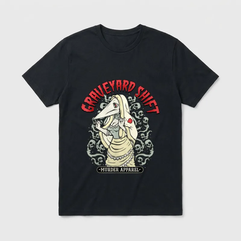 Plague Nurse Graveyard Shift Horror T-Shirt – Classic T-Shirt in Black