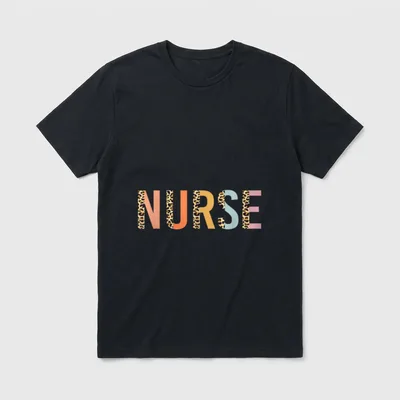 Nurse Leopard Print Nursing School T-Shirt – Classic T-Shirt in Black