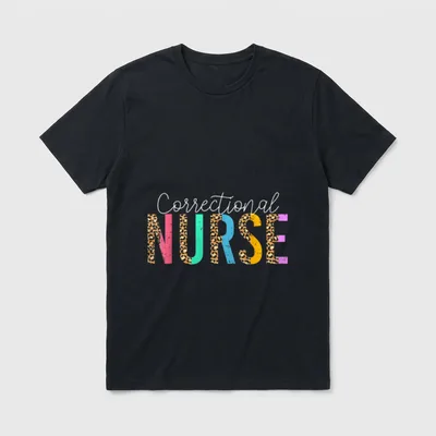 Cute Correctional Nurse Leopard Forensic Nursing T-Shirt – Classic T-Shirt in Black