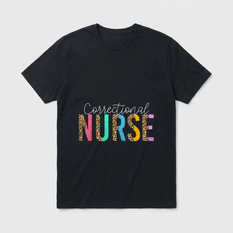 Cute Correctional Nurse Leopard Forensic Nursing T-Shirt – Classic T-Shirt in Black