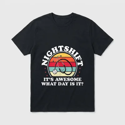 Night Shift Nurse Funny Nursing RN T-Shirt – Classic T-Shirt in Black