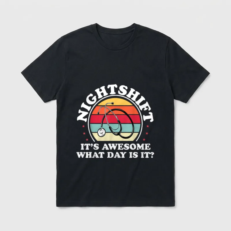 Night Shift Nurse Funny Nursing RN T-Shirt – Classic T-Shirt in Black