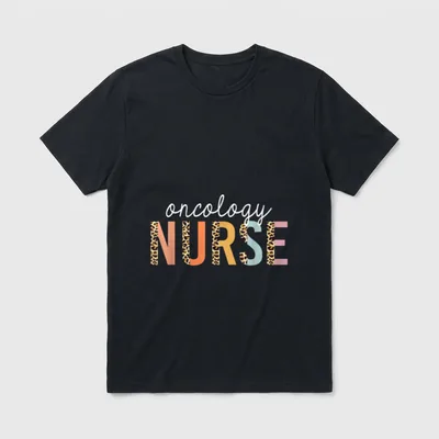 Oncology Nurse Leopard Print Nursing School T-Shirt – Classic T-Shirt in Black