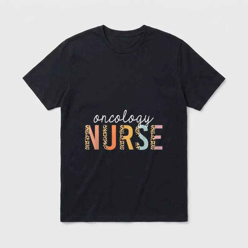 Oncology Nurse Leopard Print Nursing School T-Shirt – Classic T-Shirt in Black