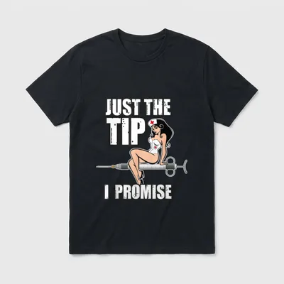 Nurse Doctor Just the Tip Syringe T-Shirt – Classic T-Shirt in Black