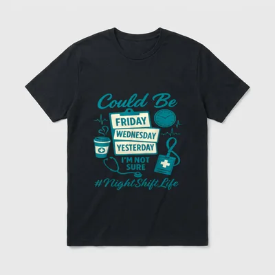 Nursing Night Shift Life Squad Nurse T-Shirt – Classic T-Shirt in Black