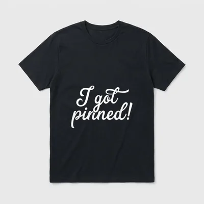 Pinning Ceremony Nursing School T-Shirt – White script lettering reading I got pinned on gray – Classic T-Shirt in Black