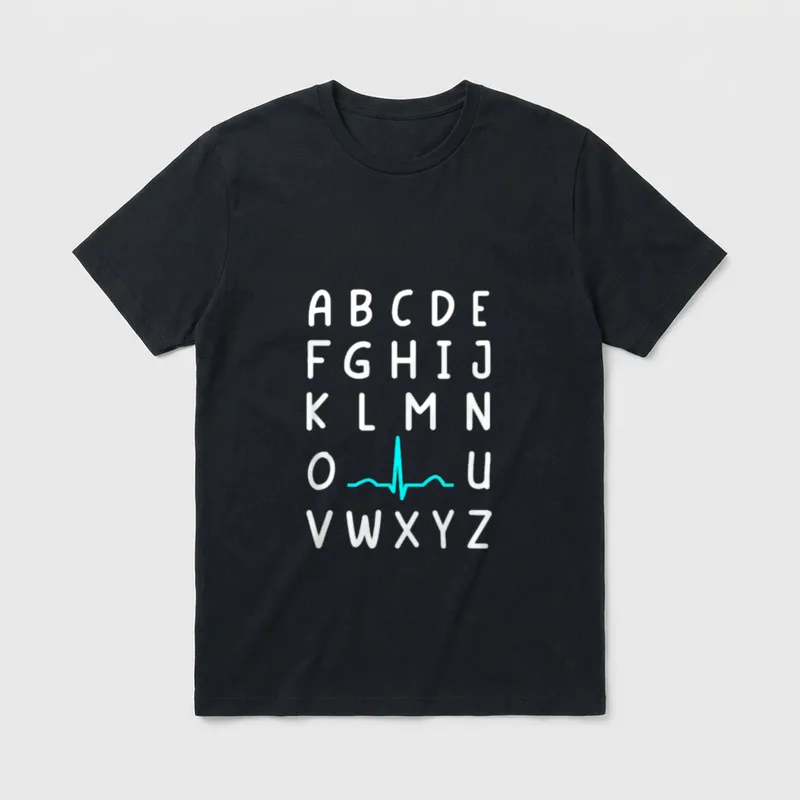 Nursing Student Nurse PQRST Alphabet Ekg T-Shirt – Classic T-Shirt in Black