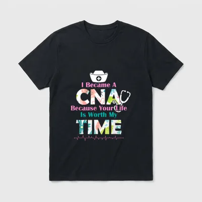 I Became a CNA Proud Nurse T-Shirt – Classic T-Shirt in Black