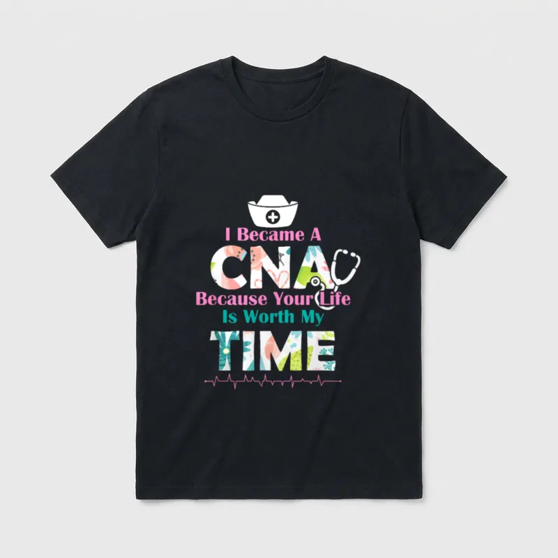I Became a CNA Proud Nurse T-Shirt – Classic T-Shirt in Black