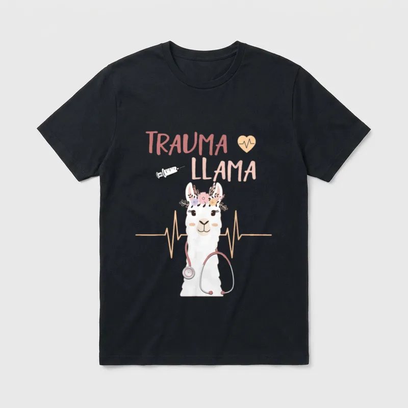 Nurse EMT Paramedic Nursing Alpaca T-Shirt – Classic T-Shirt in Black