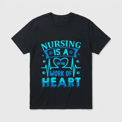 Nursing Is a Work of Heart T-Shirt – Classic T-Shirt in Black