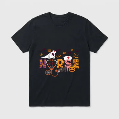 Halloween Nurse Nursing Cute Health Worker T-Shirt – Classic T-Shirt in Black