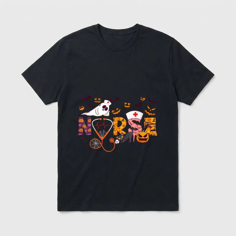 Halloween Nurse Nursing Cute Health Worker T-Shirt – Classic T-Shirt in Black