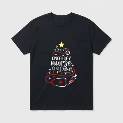 Merry Christmas Oncologist Nursing Oncology Nurse T-Shirt – Classic T-Shirt in Black