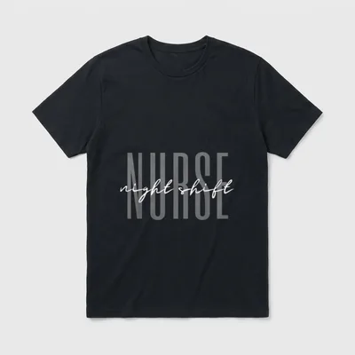 Night Shift Nurse Overnight Funny Nursing T-Shirt – Classic T-Shirt in Black