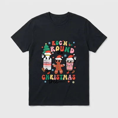 Christmas Nurse Nursing Roc'n Around T-Shirt – ROC'N ROUND the CHRISTMAS tree – Classic T-Shirt in Black