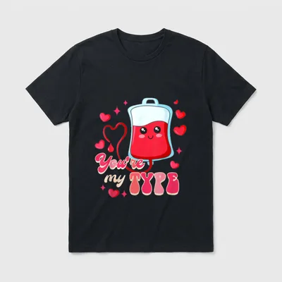 ER RN Nurse Nursing Valentine’s Day T-Shirt – Classic T-Shirt in Black