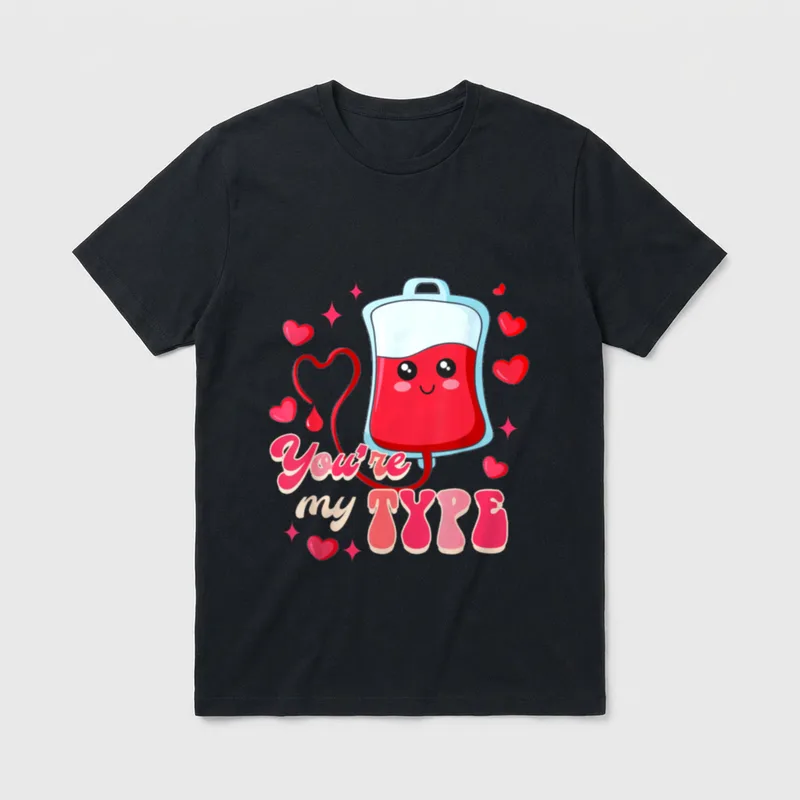 ER RN Nurse Nursing Valentine’s Day T-Shirt – Classic T-Shirt in Black