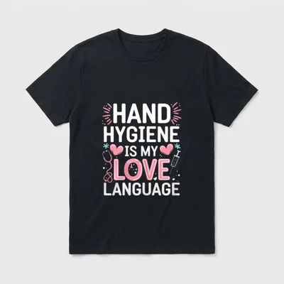 Hand Hygiene Love Infection Control Nurse T-Shirt – HAND HYGIENE IS MY LOVE LANGUAGE – Classic T-Shirt in Black