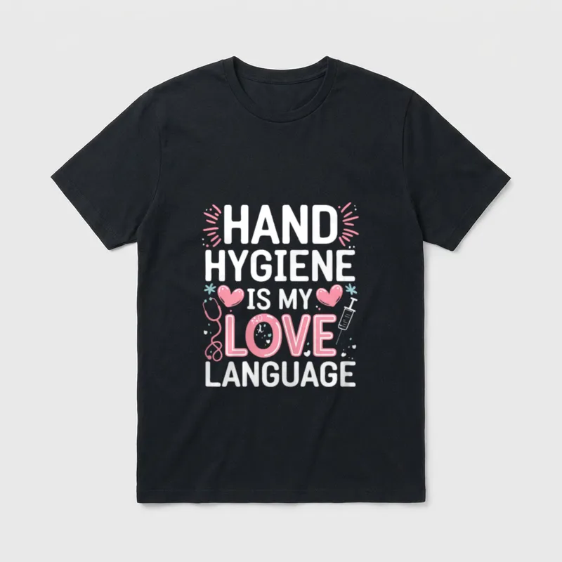 Hand Hygiene Love Infection Control Nurse T-Shirt – HAND HYGIENE IS MY LOVE LANGUAGE – Classic T-Shirt in Black