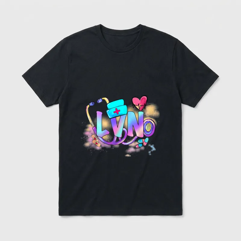 Tie Dye LVN Cute Nurse Day T-Shirt – Classic T-Shirt in Black