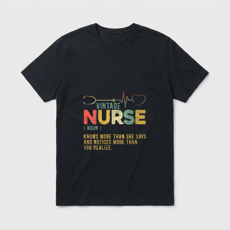 Nurse Definition Hospital Medical Registered Vintage T-Shirt – Classic T-Shirt in Black