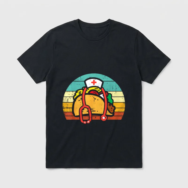 Taco Nurse Stethoscope Cinco De Mayo T-Shirt – Classic T-Shirt in Black