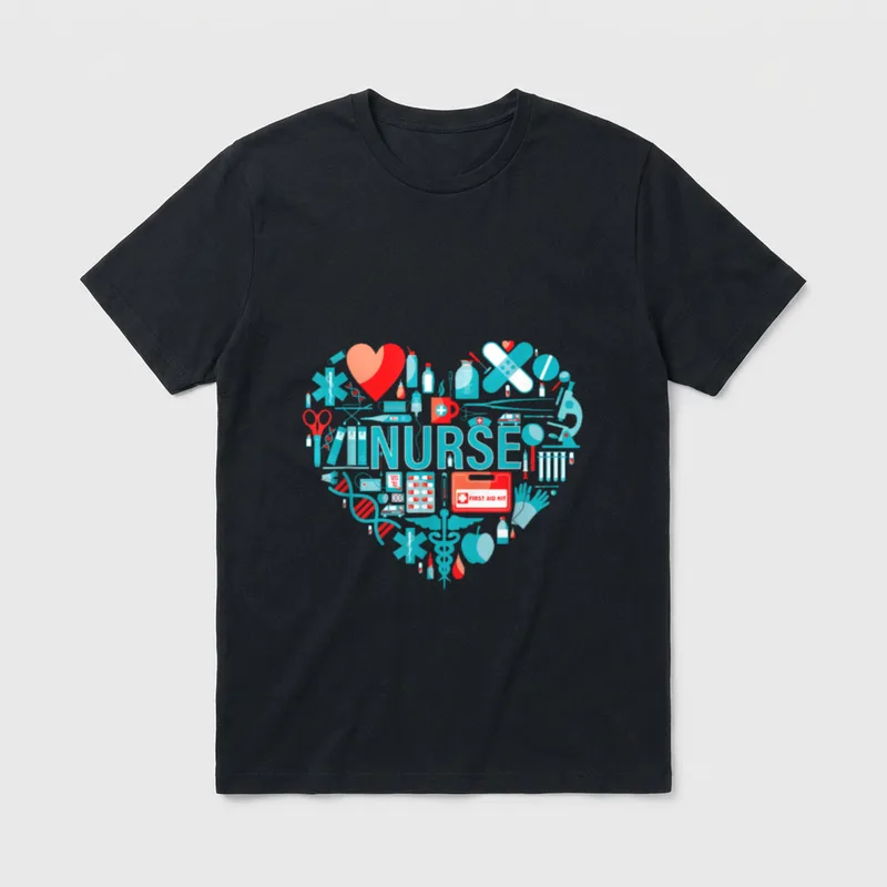 Nurse Love Nursing Student RN CNA T-Shirt – Classic T-Shirt in Black