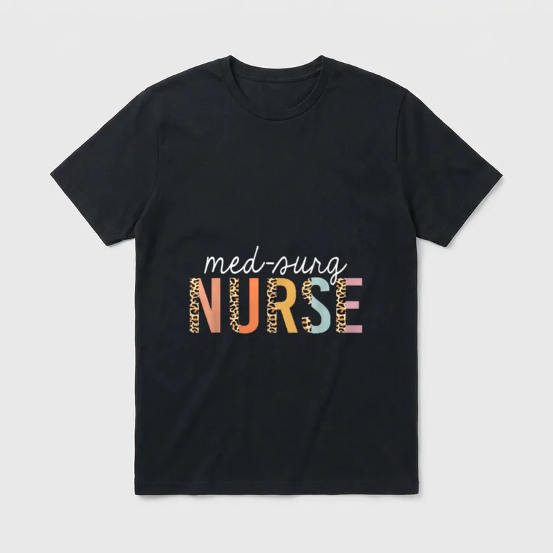 Med Surg Nurse Leopard Print Surgical T-Shirt – Classic T-Shirt in Black