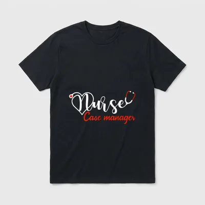 Nurse Case Manager Stethoscope Heart Love T-Shirt – Classic T-Shirt in Black
