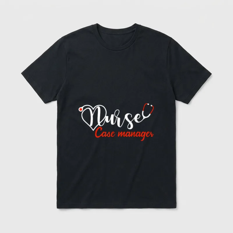 Nurse Case Manager Stethoscope Heart Love T-Shirt – Classic T-Shirt in Black