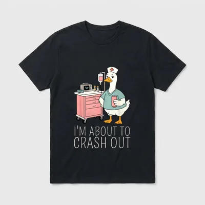 Crash Out Funny Silly Goose Nurse T-Shirt – Classic T-Shirt in Black