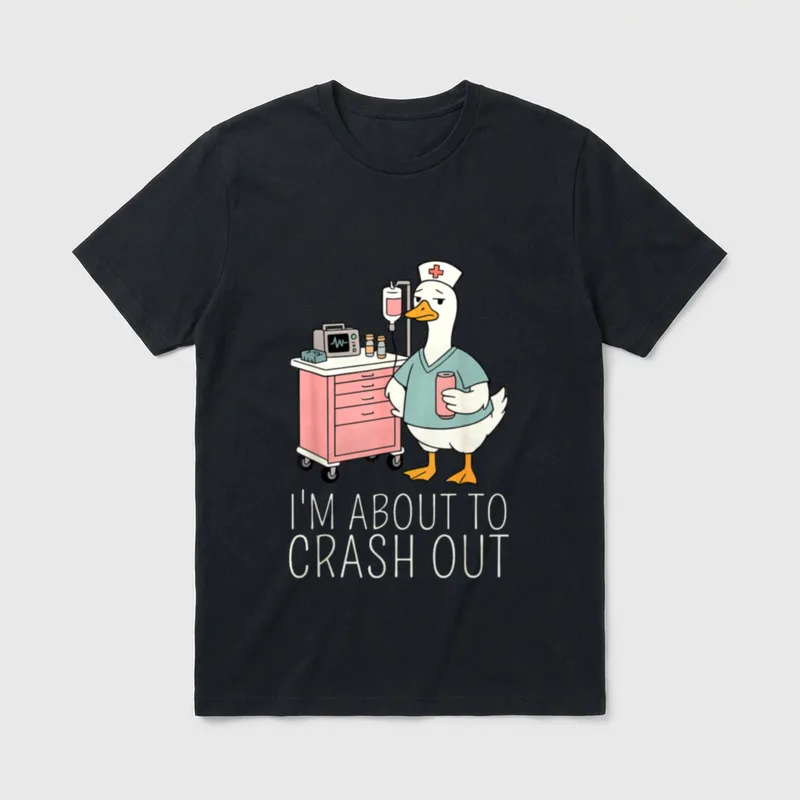 Crash Out Funny Silly Goose Nurse T-Shirt – Classic T-Shirt in Black