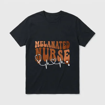 Black Melanated Nurse History Month Celebration T-Shirt – Classic T-Shirt in Black