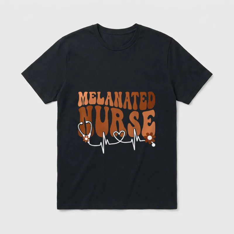 Black Melanated Nurse History Month Celebration T-Shirt – Classic T-Shirt in Black