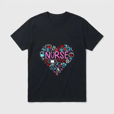 Nurse Love Nursing Student RN Life T-Shirt – Classic T-Shirt in Black