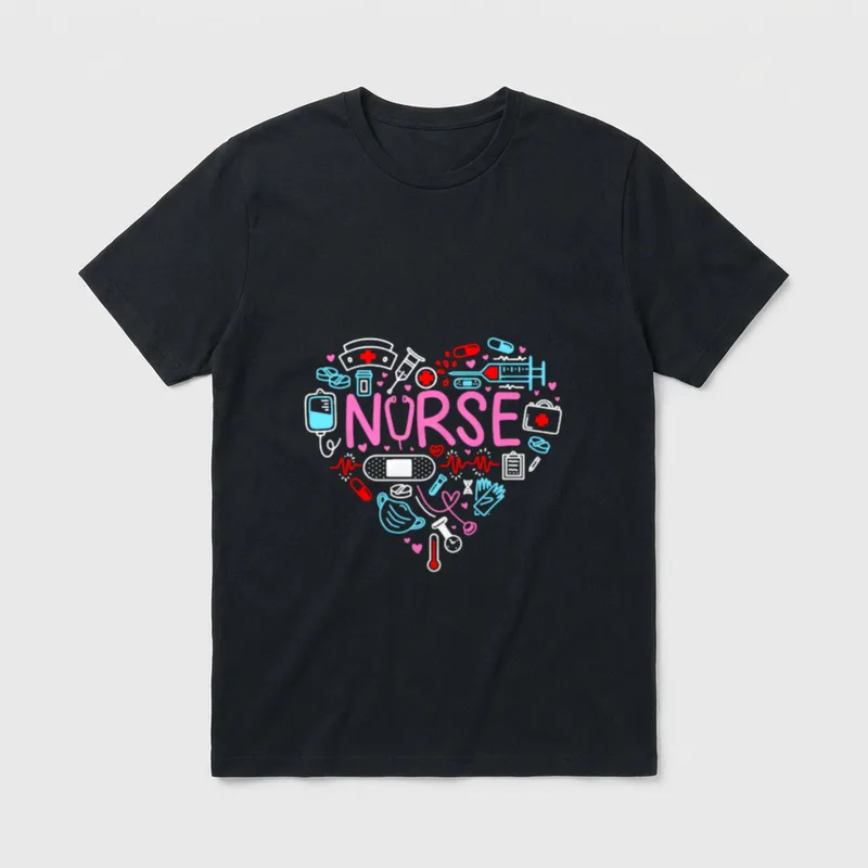 Nurse Love Nursing Student RN Life T-Shirt – Classic T-Shirt in Black