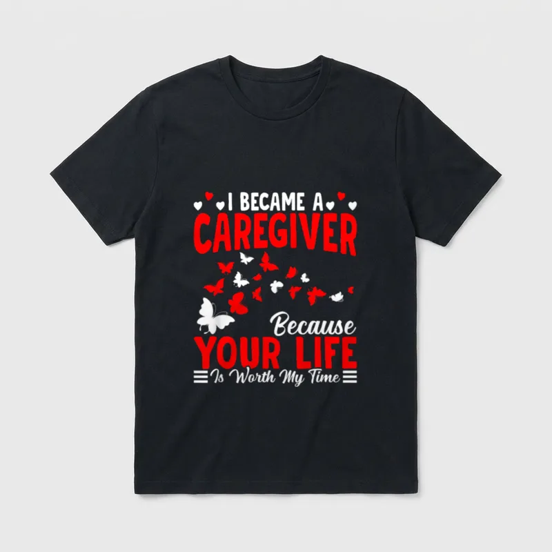 I Became a Caregiver Caregiving Nursing T-Shirt – Classic T-Shirt in Black