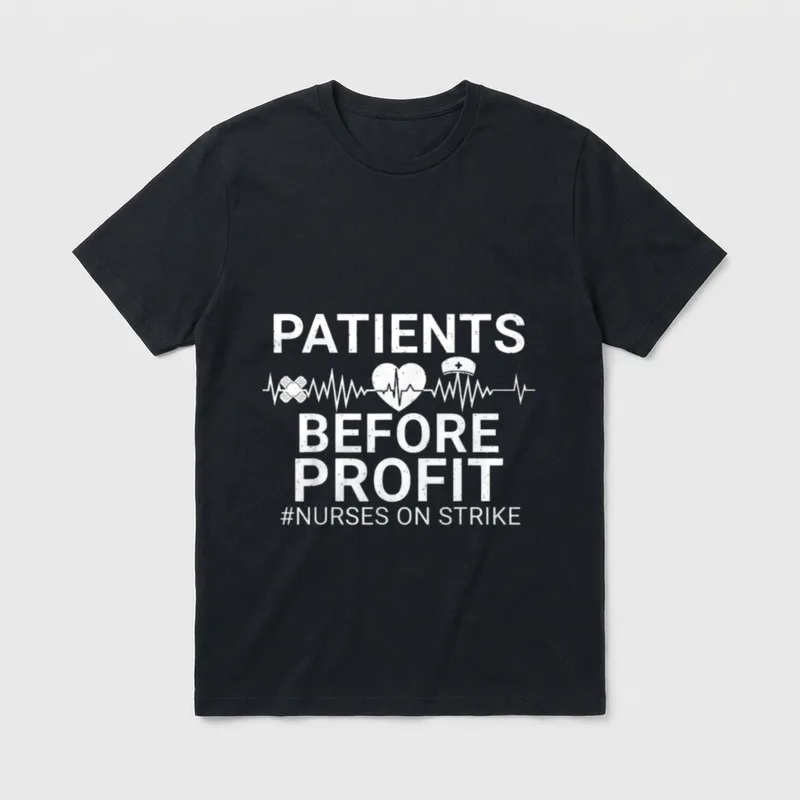 Patients Before Profits Nurses Strike Safe T-Shirt – Classic T-Shirt in Black
